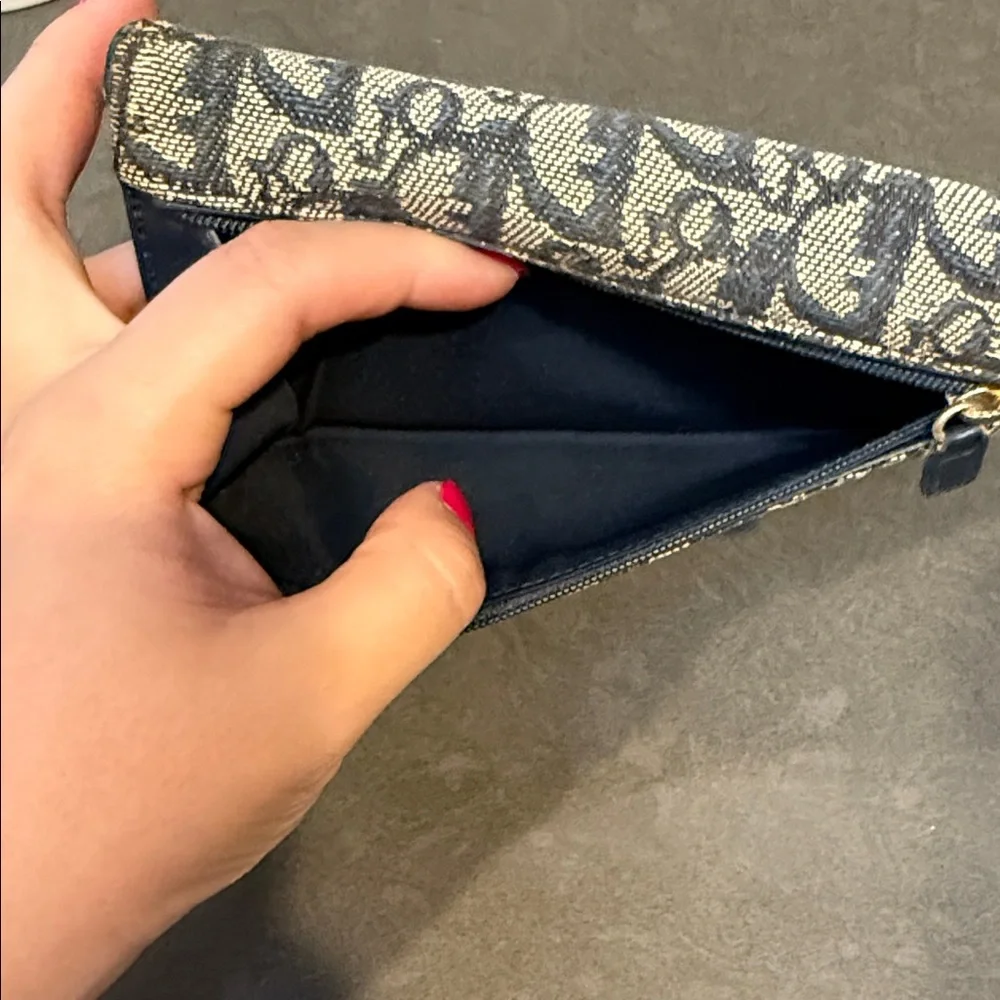 CHRISTIAN DIOR Trotter Saddle Flap Canvas Wallet